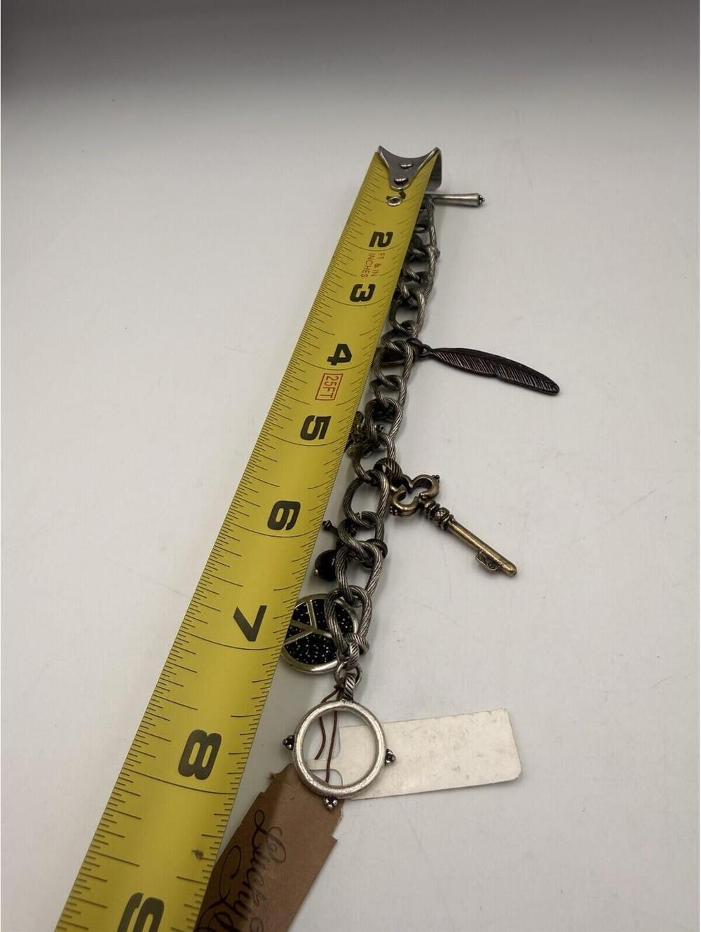Lucky Brand Y2K Peace & Love Charm Bracelet Rustic Bohemian - Picture 6 of 6